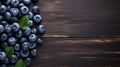 Fresh Organic Blueberry Berry Horizontal Background.