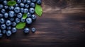 Fresh Organic Blueberry Berry Horizontal Background.