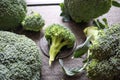 Fresh organic broccoli in market Royalty Free Stock Photo
