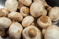 Fresh organic button mushroom forming a beautiful texture pattern background