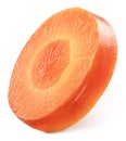 Fresh organic carrot slice on white background. Clipping path Royalty Free Stock Photo