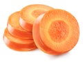 Fresh organic carrot slices on white background. Clipping path Royalty Free Stock Photo