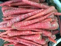 Fresh organic carrot vegetable on street market stall Royalty Free Stock Photo