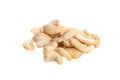 Fresh organic Cashew nuts on white background