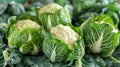 Fresh organic cauliflower close up, ideal for textured background or food themed designs