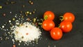 fresh organic cherry tomato salt and pepper ingredients