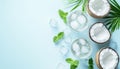 Fresh Organic Coconut Water With Coconuts Royalty Free Stock Photo