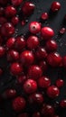 Fresh Organic Cranberry Berry Vertical Background.