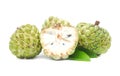 Custard apples on a white background.