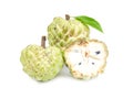 Custard apples on a white background. Royalty Free Stock Photo