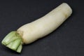 Fresh organic daikon radishes isolated on black background Royalty Free Stock Photo