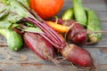 Fresh Organic Food Background Vegetables in the Basket Royalty Free Stock Photo