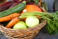 Fresh Organic Food Background Vegetables in the Basket Royalty Free Stock Photo