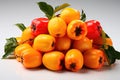 Fresh organic fruit ackee on a light background