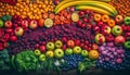 Fresh organic fruit collection, a healthy and colorful snack variety generated by AI Royalty Free Stock Photo