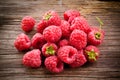 Fresh organic fruit - raspberry on wood Royalty Free Stock Photo