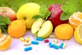 Fresh organic fruit and supplements nutrition