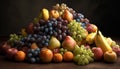 Fresh organic fruit variation, healthy eating abundance generated by AI