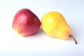 Fresh organic fruits isolated on white background. Assorted apple and pear.