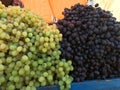 Fresh organic Fruits on street market stall Royalty Free Stock Photo