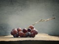 Fresh organic grapes on a wooden table Royalty Free Stock Photo