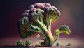 Fresh Organic Green Broccoli Vegetables on Dark Background AI Generative Royalty Free Stock Photo