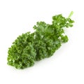 Fresh organic green kale leaves isolated over white background Royalty Free Stock Photo