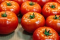 Fresh, organic, hand-picked ripe tomatoes for sale at a roadside farmer`s market Royalty Free Stock Photo