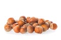 Fresh organic hazelnuts collection isolated on white background. Close up filbert image. Royalty Free Stock Photo
