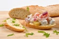 Fresh organic herring salad on bread Royalty Free Stock Photo