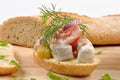 fresh organic herring salad on bread Royalty Free Stock Photo