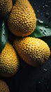 Fresh Organic Jackfruit Fruit Vertical Background.