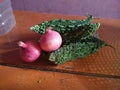 Fresh Organic karela with onion pyaj