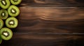 Fresh Organic Kiwi Fruit Horizontal Background.