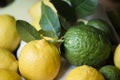 Fresh organic lime and lemons