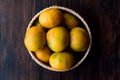 Fresh Organic Mandarin Oranges / Dark Moody Background Royalty Free Stock Photo