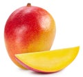 Fresh organic mango isolated clipping path Royalty Free Stock Photo