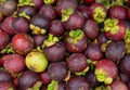 Fresh organic mangosteen fruits at the market Royalty Free Stock Photo