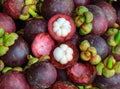 Fresh organic mangosteen fruits at the market Royalty Free Stock Photo