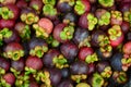 Fresh organic mangosteen fruits at the market Royalty Free Stock Photo