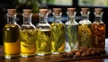 Fresh organic olive oil, a healthy cooking condiment from nature generated by AI