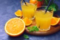 Fresh organic orange juice Royalty Free Stock Photo