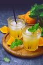 Fresh organic orange juice Royalty Free Stock Photo