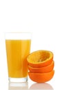 Fresh organic orange juice on white Royalty Free Stock Photo