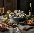 fresh organic oysters delicacy Royalty Free Stock Photo