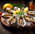 organic oysters delicacy for appetizer Royalty Free Stock Photo