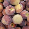 Fresh Organic Peaches Heap Of Fresh Ripe Peaches At A Turkish Street Market Royalty Free Stock Photo