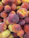 Fresh Organic Peaches Heap Of Fresh Ripe Peaches At A Turkish Street Market Royalty Free Stock Photo
