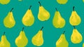 Fresh Organic Pear Fruit Horizontal Seamless Background.