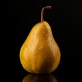 Fresh Organic Pear Fruit Square Illustration.